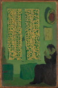 The Green Interior (Figure Seated by a Curtained Window) (1891)