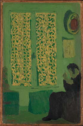 The Green Interior (Figure Seated by a Curtained Window) (1891)