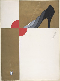 Panelled Pump with Ombre Effect from White to Black for Delman's Shoes, New York (1934)