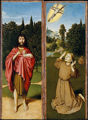 Saint John the Baptist; Saint Francis Receiving the Stigmata (ca. 1485-90)