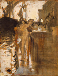 The Balcony, Spain & Two Nude Bathers Standing on a Wharf (1879-80)