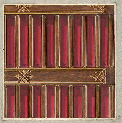 Design for the decoration of a beamed ceiling (1840-97)