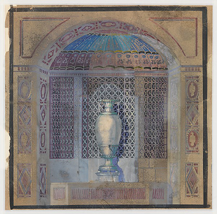 Design for a niche with urn (late 19th-early 20th century)
