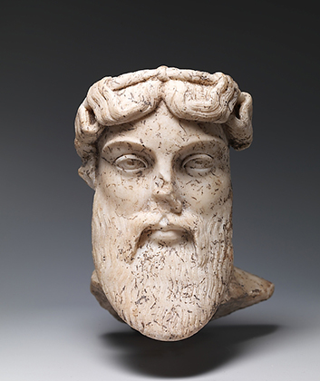 Marble head of a god, probably Dionysos, Roman (1st or 2nd century A.D.)