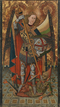 Saint Michael, Tempera and oil on wood, Master of the Belmonte, North Spanish (1450-1500)