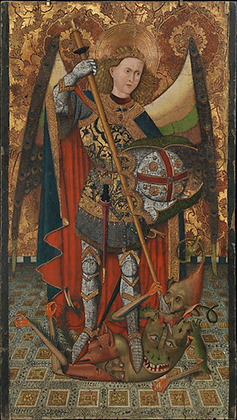 Saint Michael, Tempera and oil on wood, Master of the Belmonte, North Spanish (1450-1500)