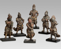 Six of the Twelve Divine Generals (Jūni shinshō) (Kamakura period, 14th century)