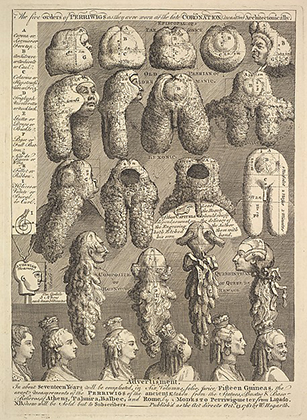 The Five Orders of Periwigs, Etching, second state of two (1761)